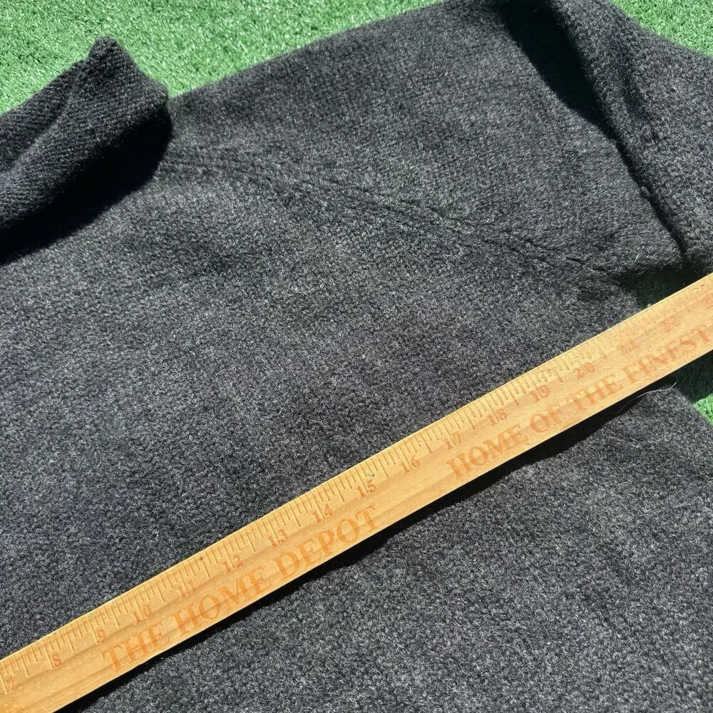 J.Crew Black Wool Sweater Turtleneck Mens Large 100% Wool